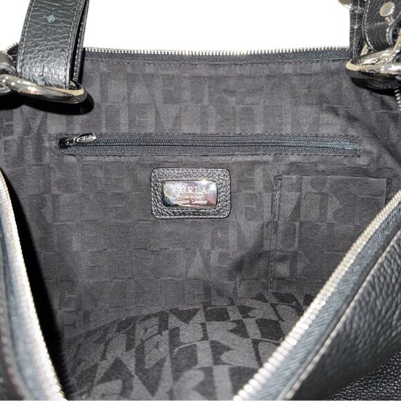 FURLA BLACK CROSSBODY BAG - PEBBLED LEATHER - EUC - Picture 2 of 10